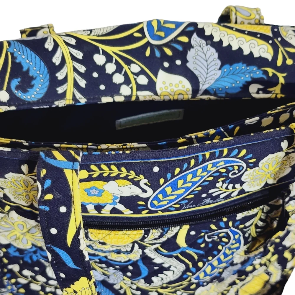 Vera Bradley New Ellie Blue Laptop Travel Tote Shoulder Bag Retired Print